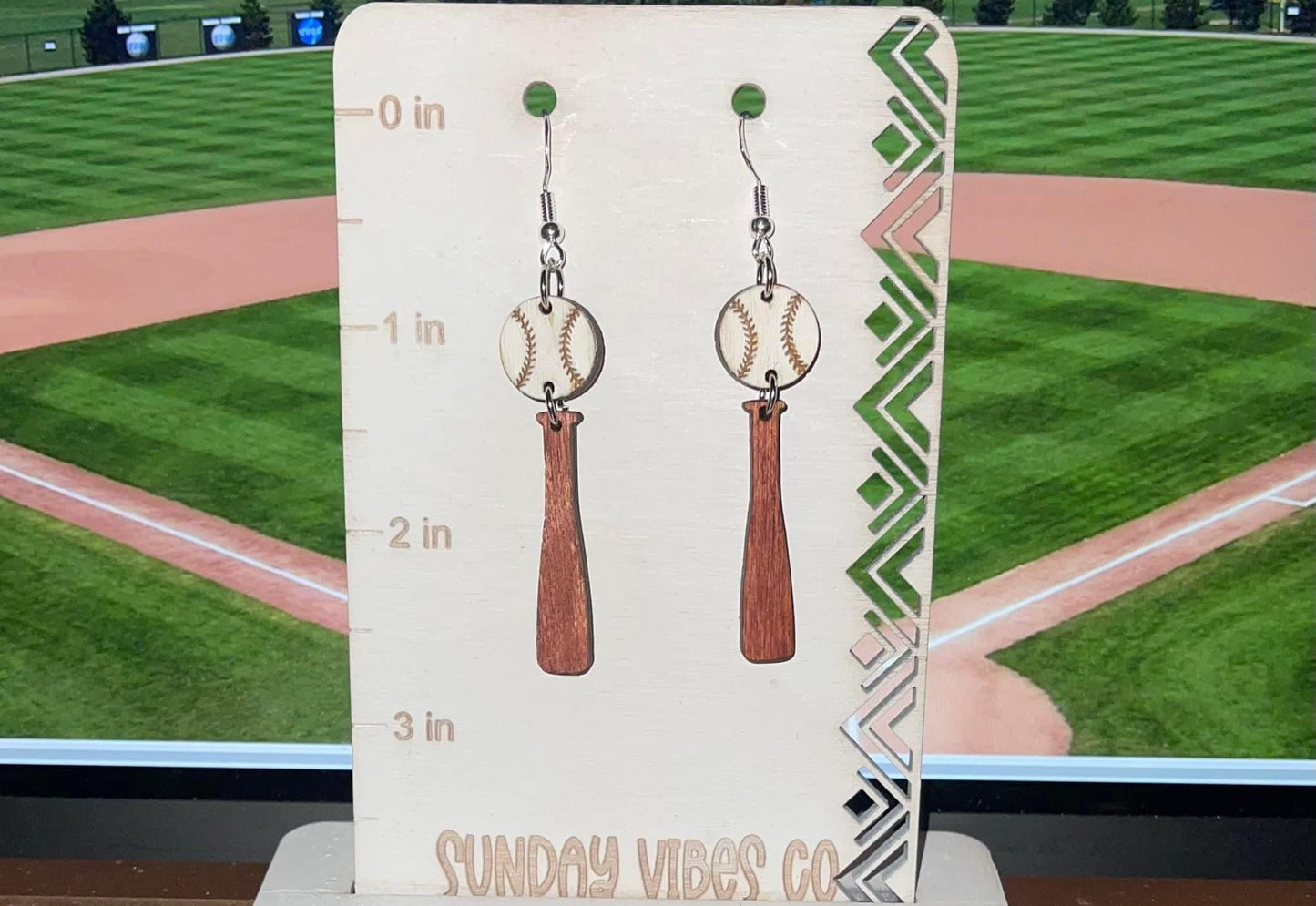 Baseball Bat and Ball Earrings