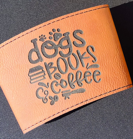 Dogs, Books, Coffee Engraved Tumbler Wrap